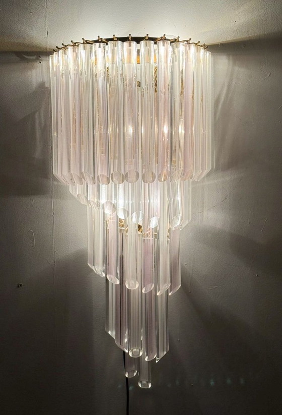 Image 1 of Lampada da parete/applique a cascata di metà secolo di Paulo Venini, vetro di Murano, Italia, anni '70