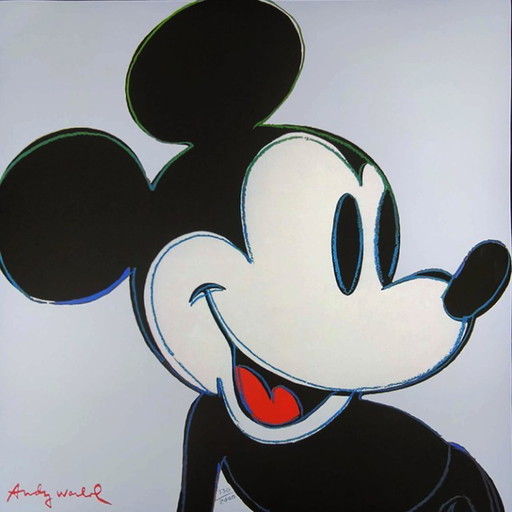 1980s Big Andy Warhol "Mickey Mouse" Classic Edition - Limited Edition Lithograph Numbered In Pencil By CMOA. (photo 2 of 5)