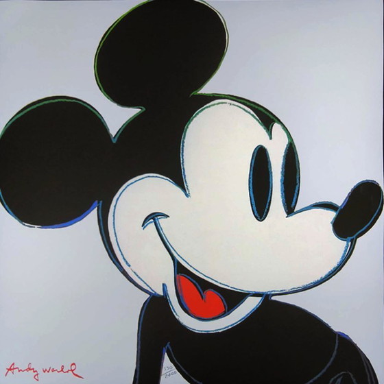 1980s Big Andy Warhol "Mickey Mouse" Classic Edition - Limited Edition Lithograph Numbered In Pencil By CMOA. (photo 2 of 5)
