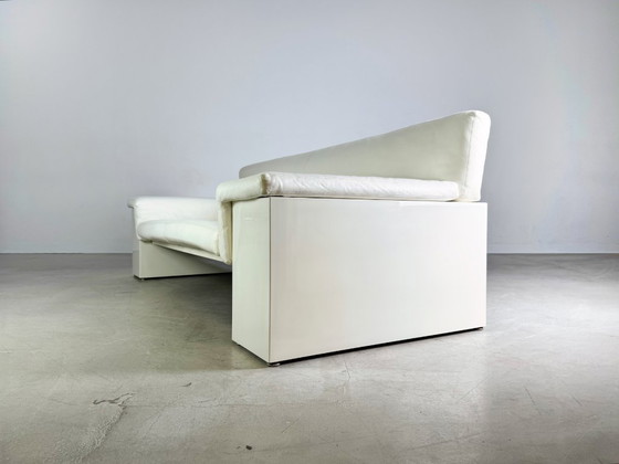 Image 1 of Originale Knoll Brigadier a tre posti, in pelle bianca, Cini Boeri 1980