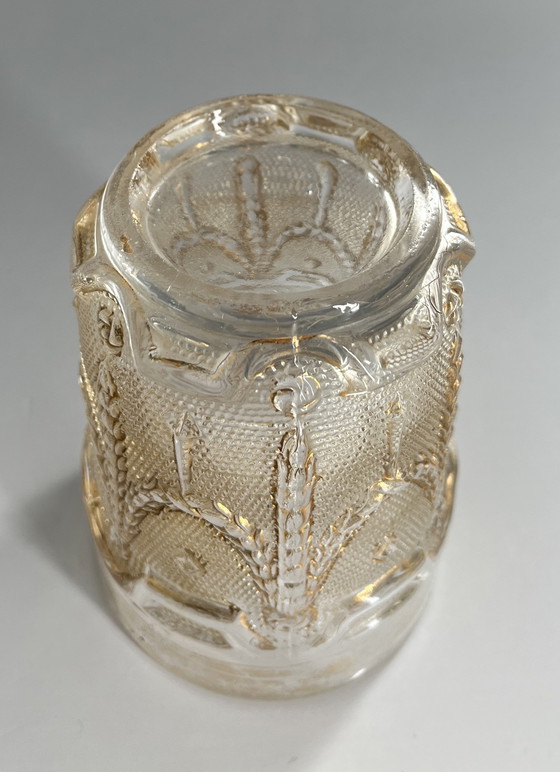 Image 1 of Gobelet en verre pressé Art nouveau, vers 1910 – Bohême (Inwald) – partiellement doré