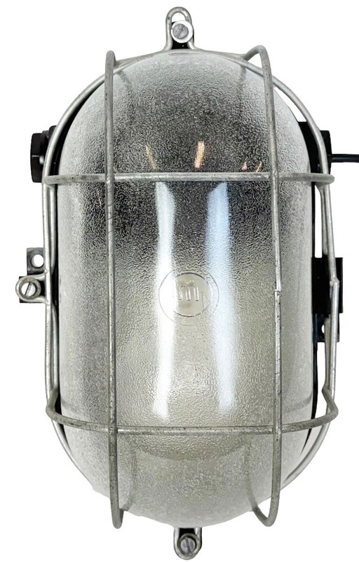 Industrial Brown Bakelite Wall Light with Frosted Glass, 1960s