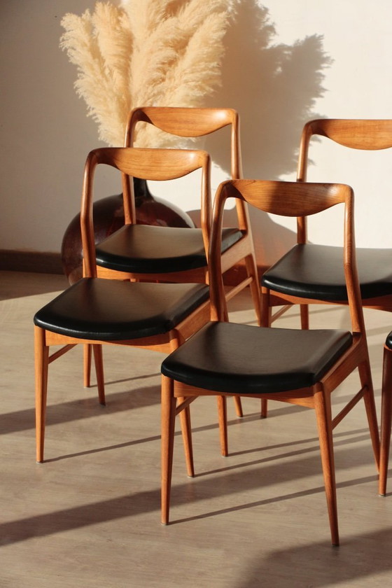 Image 1 of Set of 6 Vintage Scandinavian Teak Chairs – 1960s