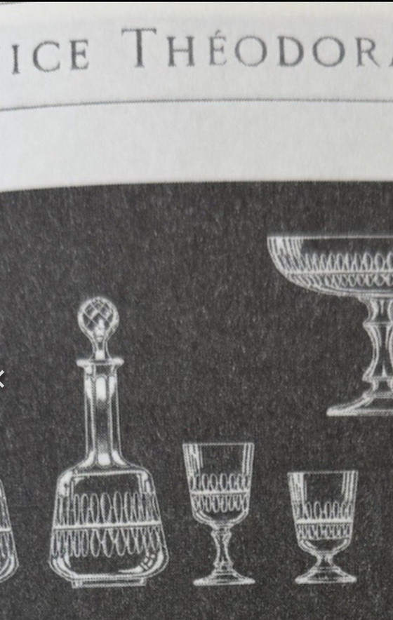 Image 1 of Val Saint Lambert “Service Théodora” kristallen wijn- of waterglazen, België, catalogus 1904-1905, set van 6

