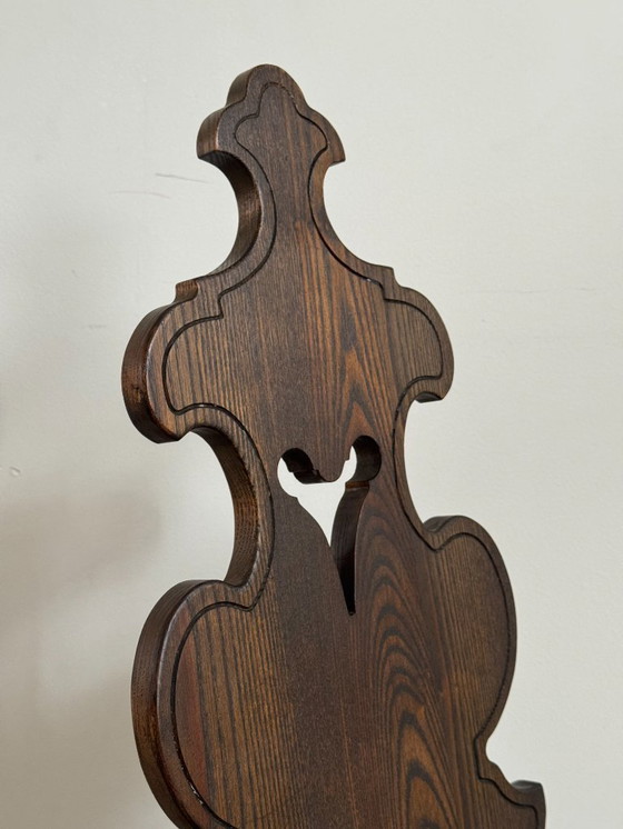 Image 1 of Set Of 4 Vintage Brutalist Tyrolean Chairs (1950s–60s, Solid Oak)