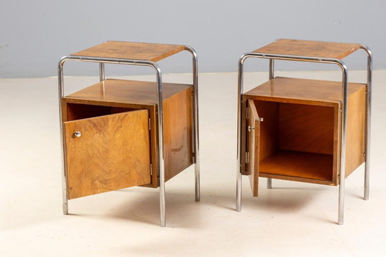 Image 1 of Pair of Bedside Tables, 1930s–1940s, Czechoslovakia