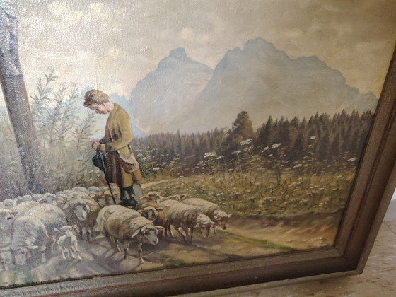 Image 1 of Peinture à l'huile de Lorenz Lehner avec paysage de signature Bavière