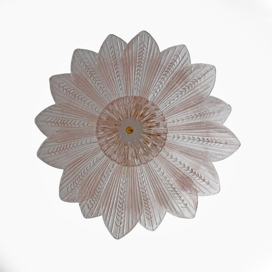 Image 1 of Mid-Century Modern “Margherita Rosa” Murano Glass Ceiling Light
