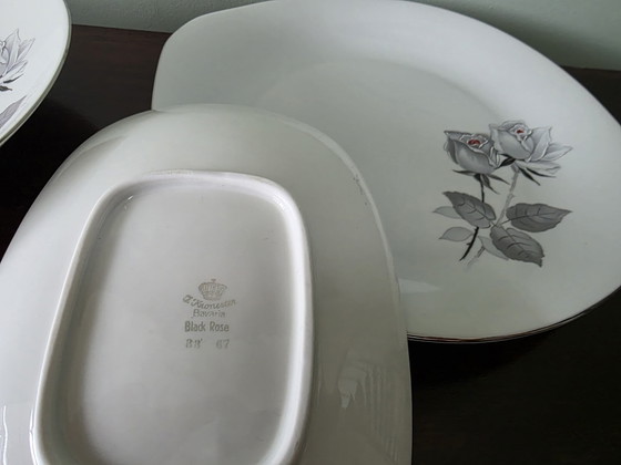 Image 1 of Servizio da caffè Vintage Bavaria Black Rose – 6 persone
