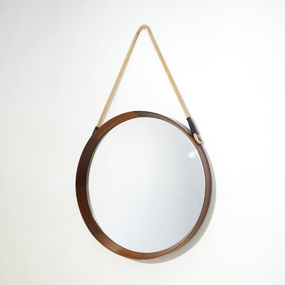Image 1 of Round teak wall mirror, 1960s
