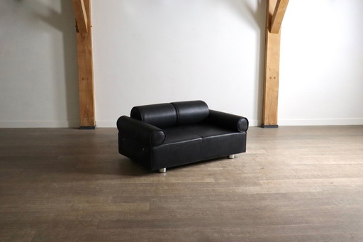 Marzio Cecchi sofa daybed in buffalo leather, Italy 1970s