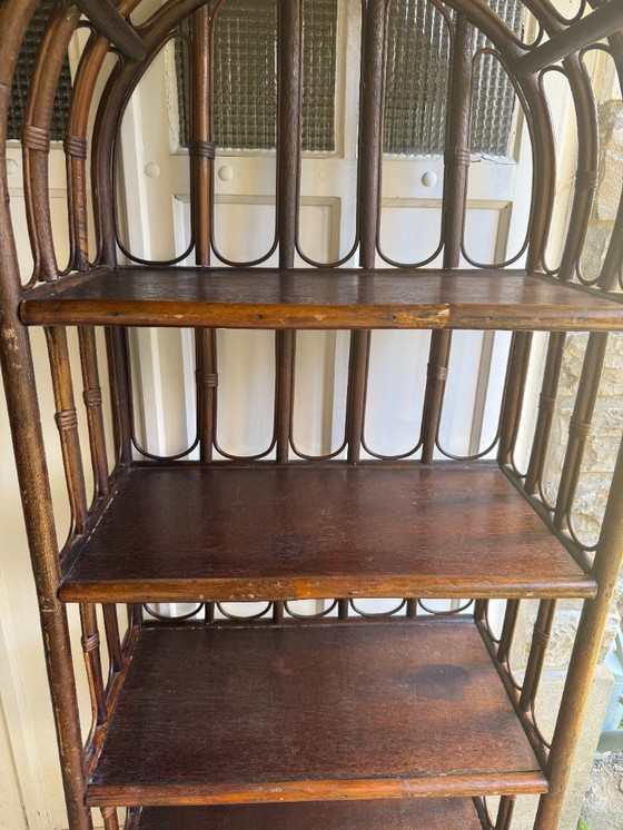 Image 1 of Vintage rattan freestanding shelf