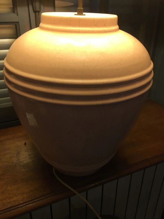 Rosa Keramiklampe – Kostka, Tischlampen, Porzellan, Vintage (photo 5 of 12)