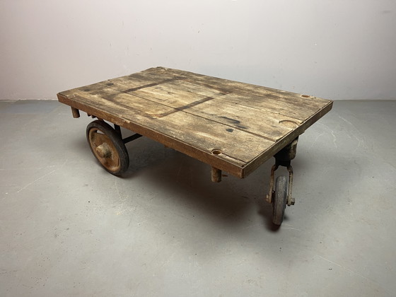 Vintage Industrial Factory Platform Trolley | Unknown | 1950s. Ref.: CT1003 – Coffee tables, Wood, Metal (photo 14 of 15)