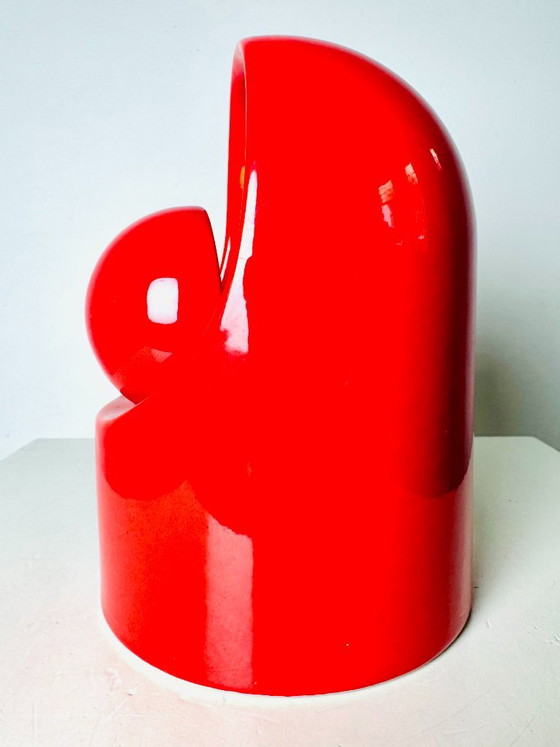 Model 'Venezia' Red Glazed Ceramic Desk Lamp by SC3 Italy for Philips, Italy 1960s – Table lamps (photo 5 of 6)