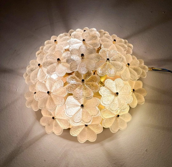 Image 1 of Grande lampada da parete/apparecchio da parete floreale di Ernst Palme, 1960