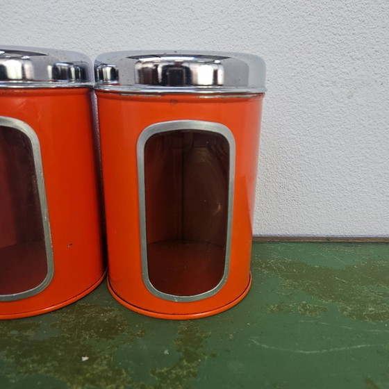 Image 1 of Ensemble de 7 boîtes de rangement vintage, bocaux de cuisine, boîtes de conservation Brabantia