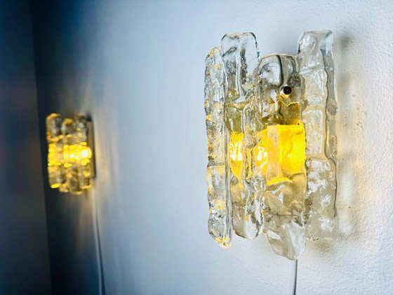 Image 1 of Model 4541 ice glass wall lamp by J.T. Kalmar for Kalmar Franken, Austria, circa 1960s