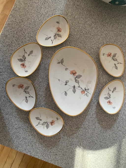 Set di stuzzichini "Uovo Biologico" di KPM Germania, metà del XX secolo - 7 pezzi