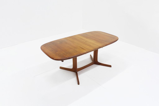 Vintage Danish Oval Extendable Dining Table Dyrlund Solid Teak