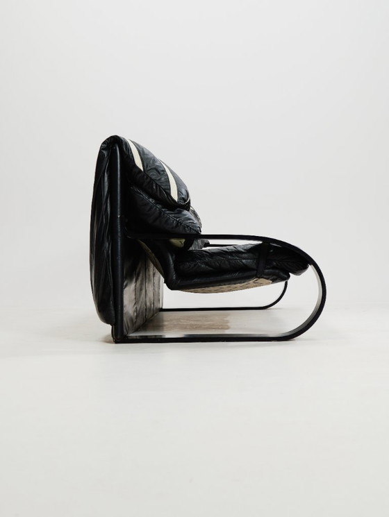 Image 1 of Divano a tre posti in pelle italiana di Coralba, anni '80