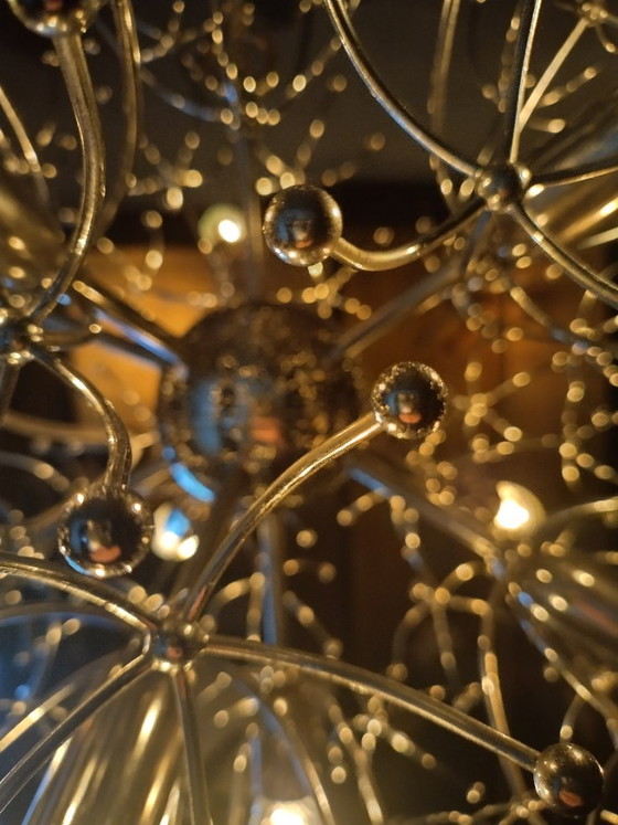 Grande lampadario vintage Gaetano Sciolari 'Dandelion' (52 cm) - Completamente ricablato, con messa a terra (photo 3 of 16)
