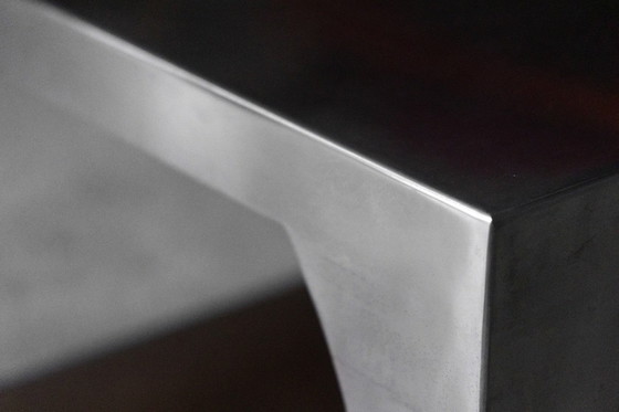 Image 1 of Mesas auxiliares modernistas de aluminio, Italia, década de 1970