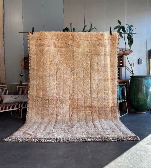 Tappeto marocchino moderno Mrirt 200x300 cm – Design con texture in lana color crema