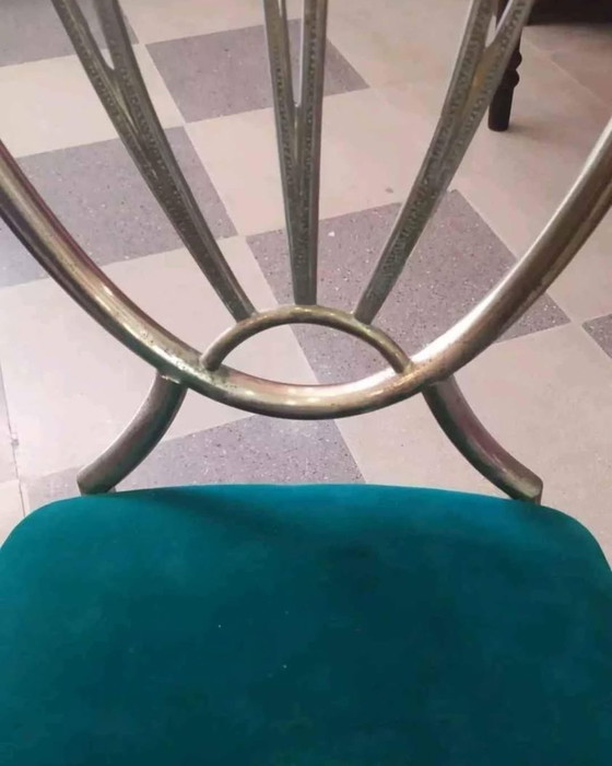 Image 1 of Paar Stühle im Chiavarine-Stil aus den 1950er Jahren mit Messingdesign