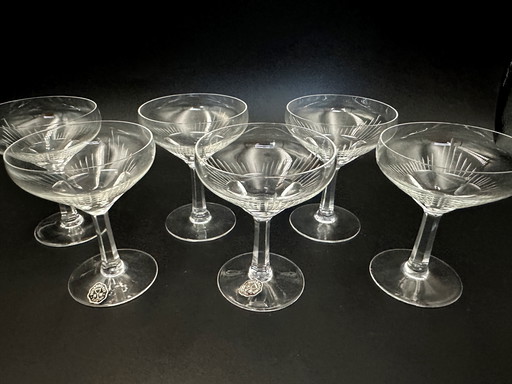 6 x verres à liqueur Allemagne de l'Ouest Cristal années 60