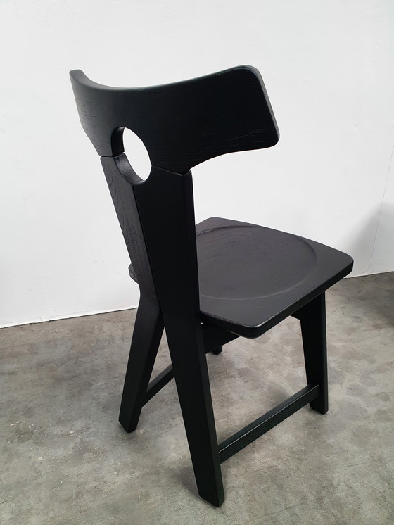 Image 1 of Brutalistische Eichenstühle 60er Jahre Schwarz