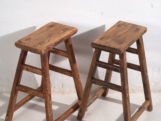 Pair of Antique oriental stools (c.1900) #7 (photo 20 of 34)