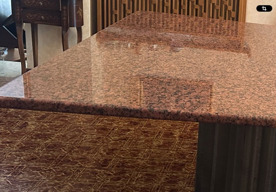Monumental Brutalist Dining Table in Rosa Porrino Granite & Cast Aluminum by Max Papiri – Marble (photo 8 of 10)