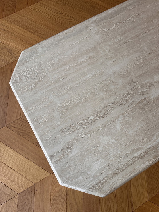 Image 1 of Travertine solid natural stone coffee table