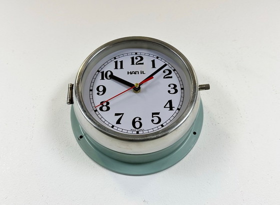 Image 1 of Orologio da parete vintage blu Hanil, anni '80