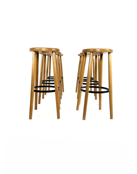 Image 1 of 6x vintage brutalist bar stool '60s