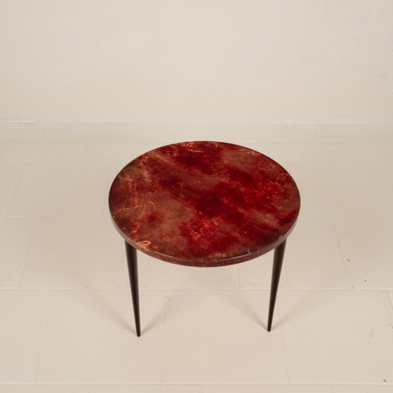 Table basse Aldo Tura en parchemin, Mod. 826, peau de chèvre teinte à la main, Italie, 1950 – Tables basses (photo 9 of 27)