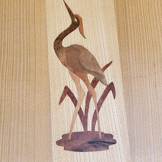 Image 1 of Vintage bijzettafel met vogelmotief, jaren 60-70