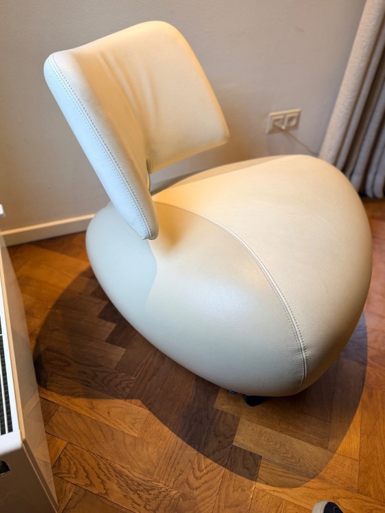 Leolux Pallone, Sessel, Leder, Metall, Creme, Modern (Foto 3 von 5)