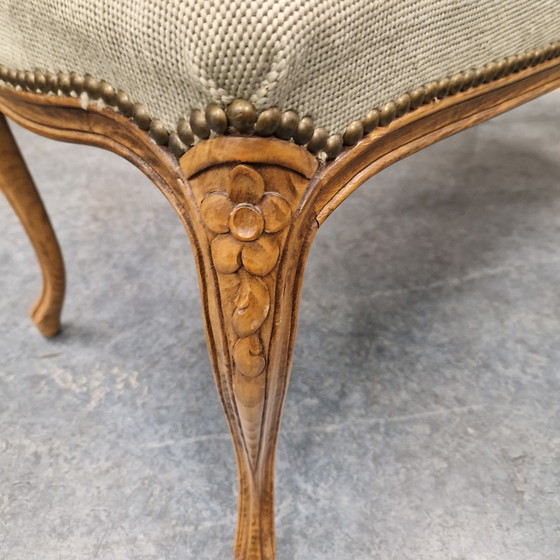 Image 1 of Louis XV boudoir bench Antique needlepoint