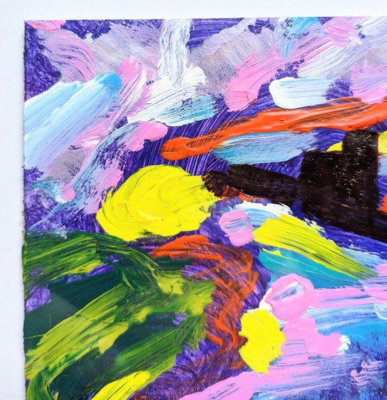 Image 1 of RIVER EXE TOPSHAM ORIGINAL ACRYLIQUE SUR TABLE NIGEL WATERS SIGNÉ 10x10cm