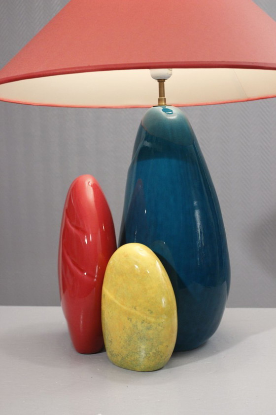 Image 1 of François Chatain - Grande lampe menhir vintage design post-moderne France 1990s