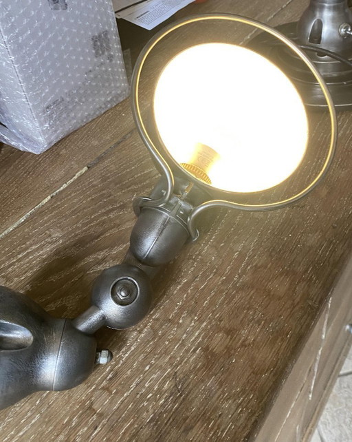 Jieldé wall lamp, black graphite, industrial vintage style, 1950s