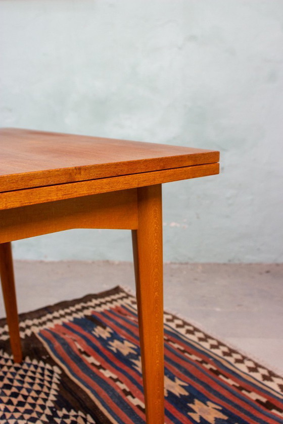 Image 1 of Vintage teak dining table, extendable, mid-century modern, 1960s