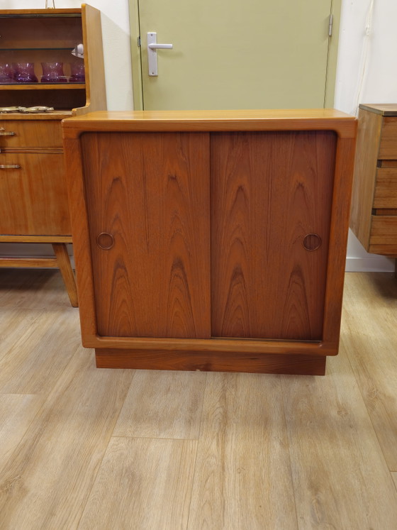 Image 1 of Set of 2 Silkeborg Teak Sideboards Sliding Door Cabinets