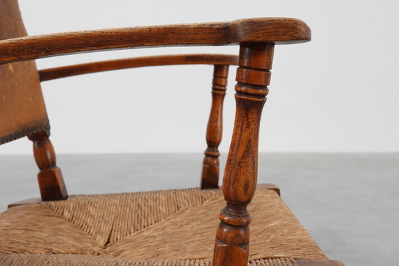 Image 1 of Poltrona in pelle e rovere di Theo Ruth per Artifort, Paesi Bassi, 1940