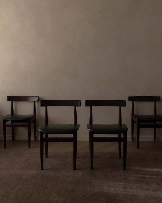 Image 1 of Set van 4 vintage Hans Olsen "Roundette" eetkamerstoelen voor Frem Røjle · Model 631 / 630 serie