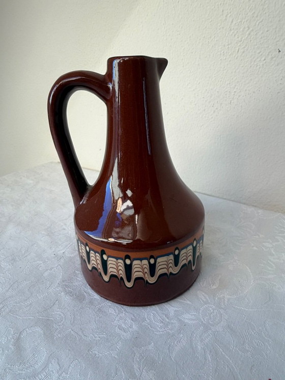 Juego de decantador de cerámica Troyan con soporte de hierro forjado, 6 tazas y cenicero. – Vasos y jarras (photo 7 of 13)