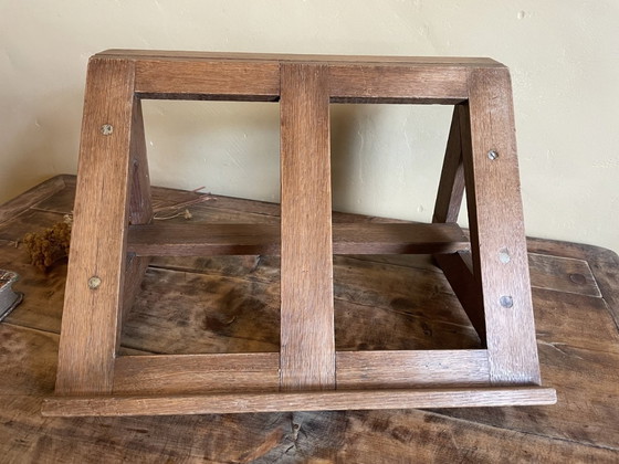 Image 1 of 1930s Table Book Stand Reading Stand Menu Stand Oak French