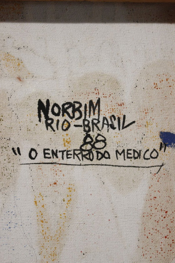 Image 1 of Evandro Norbim (1934) Rio Brasile acrilico su tela "O Entrodo Medico" 1988